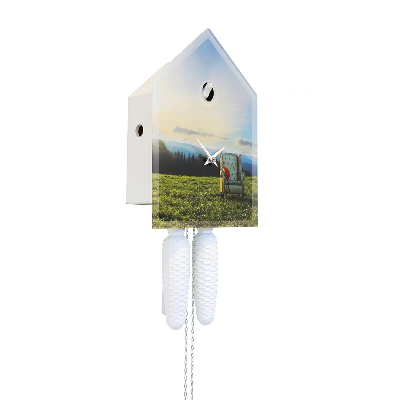 Black Forest Landscape Cuckoo Clock, Ball Hat Cuckoo Clock, Forest Cuckoo Clock, Designer Cuckoo Clock, Acrylic Cuckoo Clock