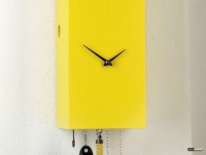 Rectangle Yellow Cuckoo Clock, Modern Cuckoo Clock, Handmade Cuckoo Clock Germany, Cuckoo Clock Black Forest, Bright Yellow Cuckoo Clock