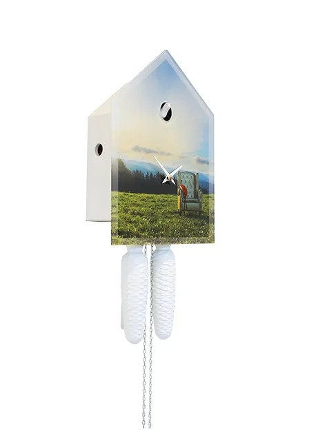 Black Forest Landscape Cuckoo Clock, Ball Hat Cuckoo Clock, Forest Cuckoo Clock, Designer Cuckoo Clock, Acrylic Cuckoo Clock