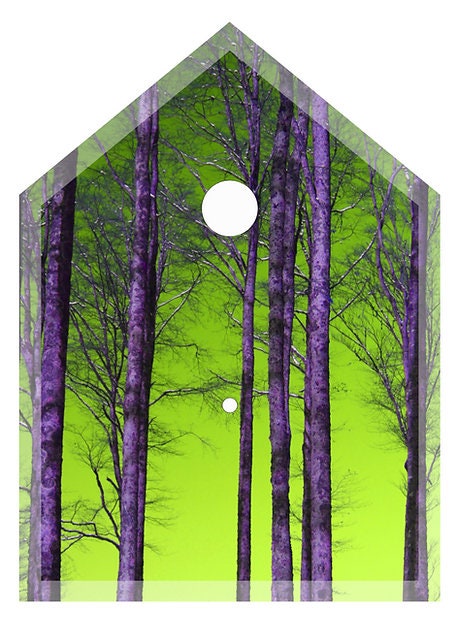 Green Black Forest Cuckoo Clock, Forest Cuckoo Clock, Art Cuckoo Clock, Designer Cuckoo Clock, Acrylic Cuckoo Clock