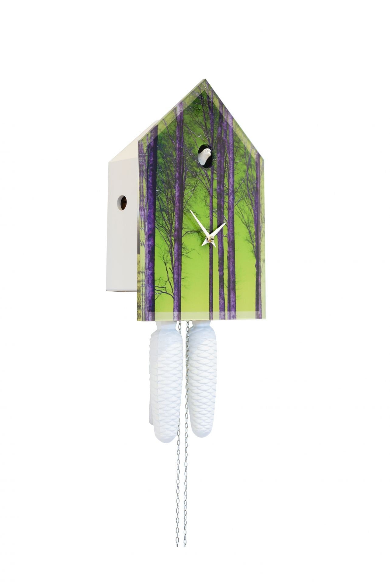 Green Black Forest Cuckoo Clock, Forest Cuckoo Clock, Art Cuckoo Clock, Designer Cuckoo Clock, Acrylic Cuckoo Clock