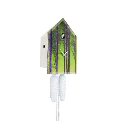 Green Black Forest Cuckoo Clock, Forest Cuckoo Clock, Art Cuckoo Clock, Designer Cuckoo Clock, Acrylic Cuckoo Clock