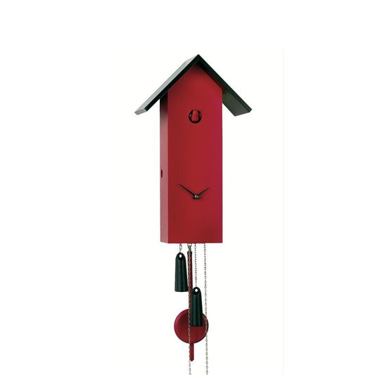 Rectangle Red Cuckoo Clock, Modern Cuckoo Clock, Modern Handmade Cuckoo Clock Germany, Cuckoo Clock Black Forest, Red Cuckoo Clock