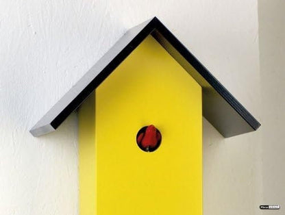 Rectangle Yellow Cuckoo Clock, Modern Cuckoo Clock, Handmade Cuckoo Clock Germany, Cuckoo Clock Black Forest, Bright Yellow Cuckoo Clock