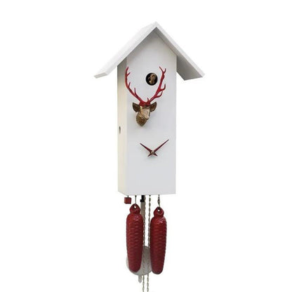 Cuckoo Clock Deer Head, Deer Cuckoo Clock, Handmade Cuckoo Clock, Cuckoo Clock Black Forest, Rectangle Cuckoo Clock, Gold Deer Head Clock